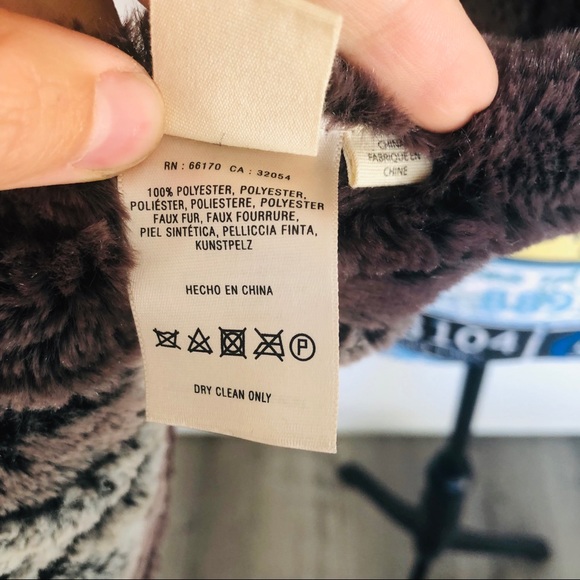 💜SOLD💜Anthropologie Faux Fur Scarf Brown Gray - Picture 4 of 6